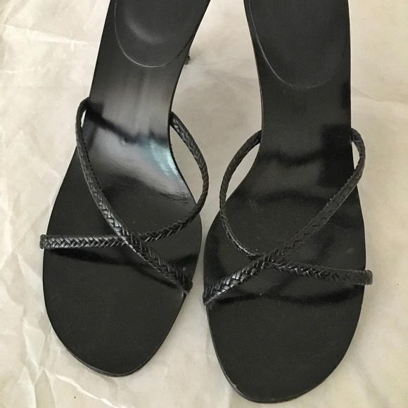 BANANA REPUBLIC Black Braided Strap Sandals - Picture 1 of 6